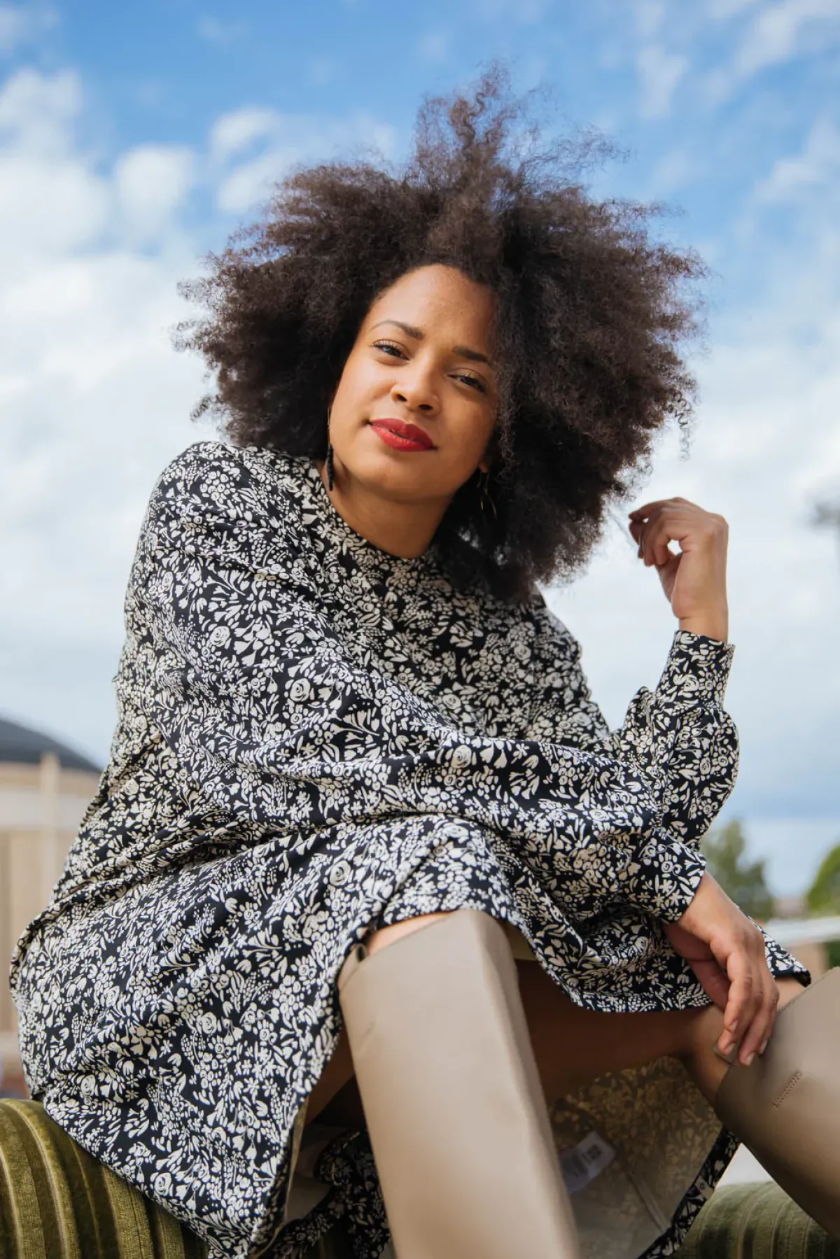 Hameet & Mekot>KAIKO Ruffle Sweatshirt Dress - Night Meadow