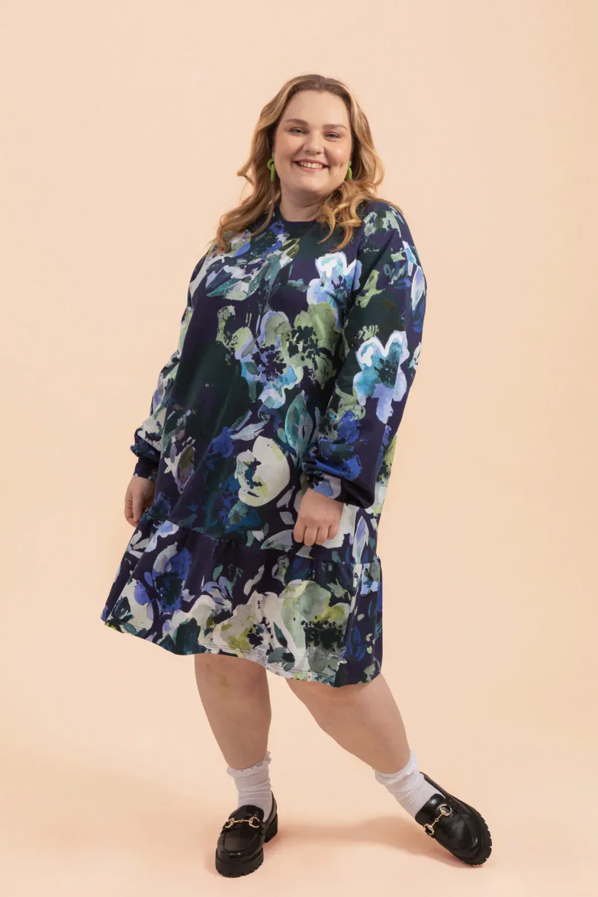 Hameet & Mekot>KAIKO Ruffle Sweatshirt Dress - Blue Anemone