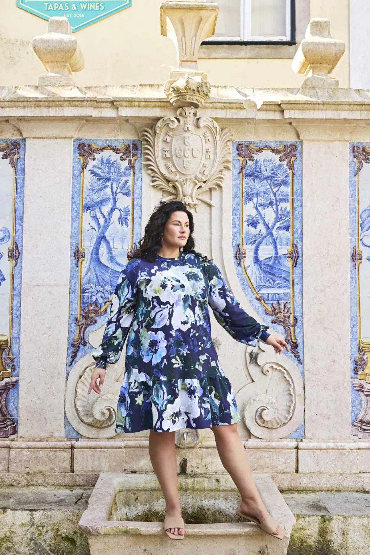 Hameet & Mekot>KAIKO Ruffle Sweatshirt Dress - Blue Anemone