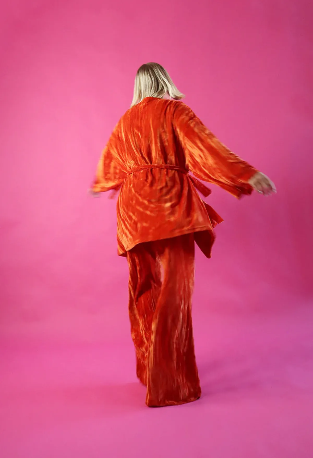 Housut>Miia Halmesmaa Samettihousut - Oranssi