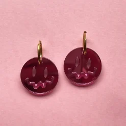 Avaimenperät|Korut>Crazy Granny Design Smile! Earrings - Pink