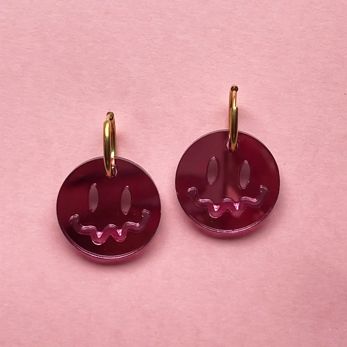 Avaimenperät|Korut>Crazy Granny Design Smile! Earrings - Pink