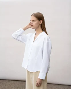 Paidat>ARCHETYPE V-neck Cotton Shirt - White