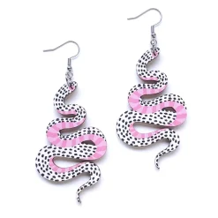 Avaimenperät|Korut>Crazy Granny Design White Snake Earrings