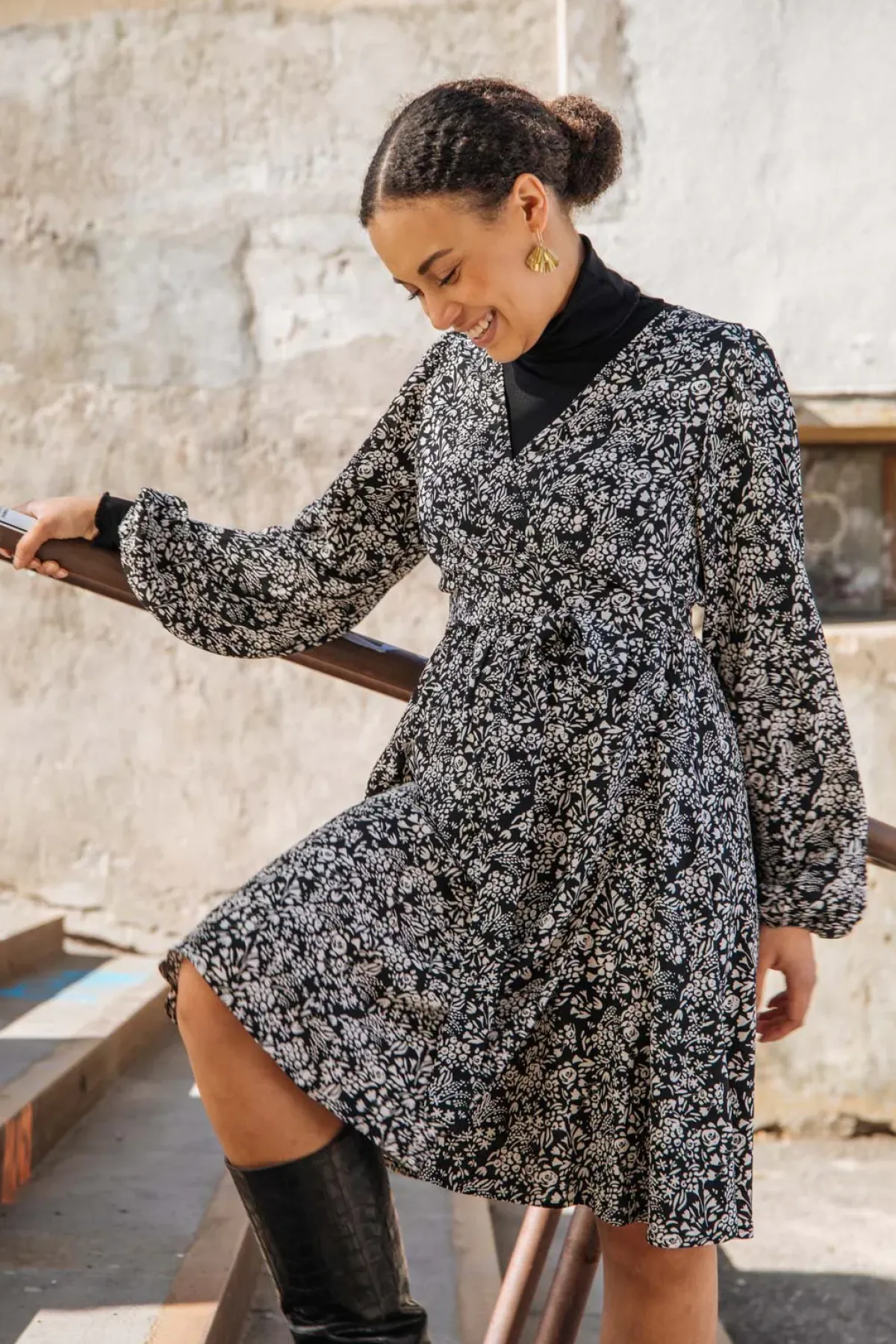 Hameet & Mekot>KAIKO Wrap Mini Dress - Night Meadow